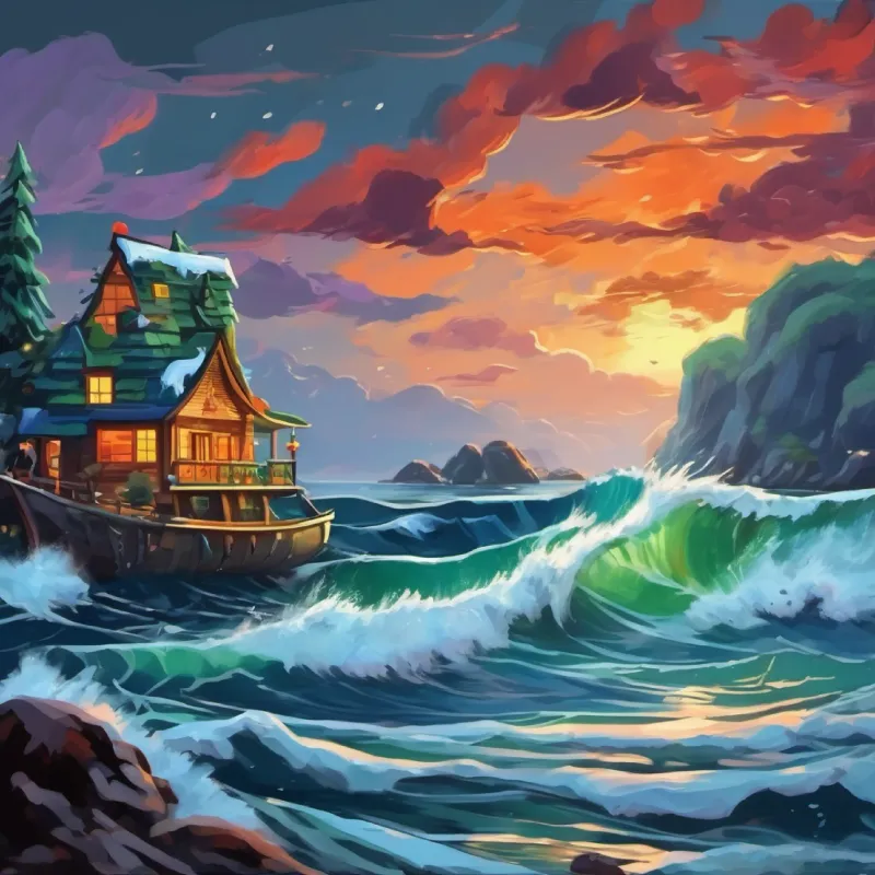 A storm hits the cove, frightening the fish.