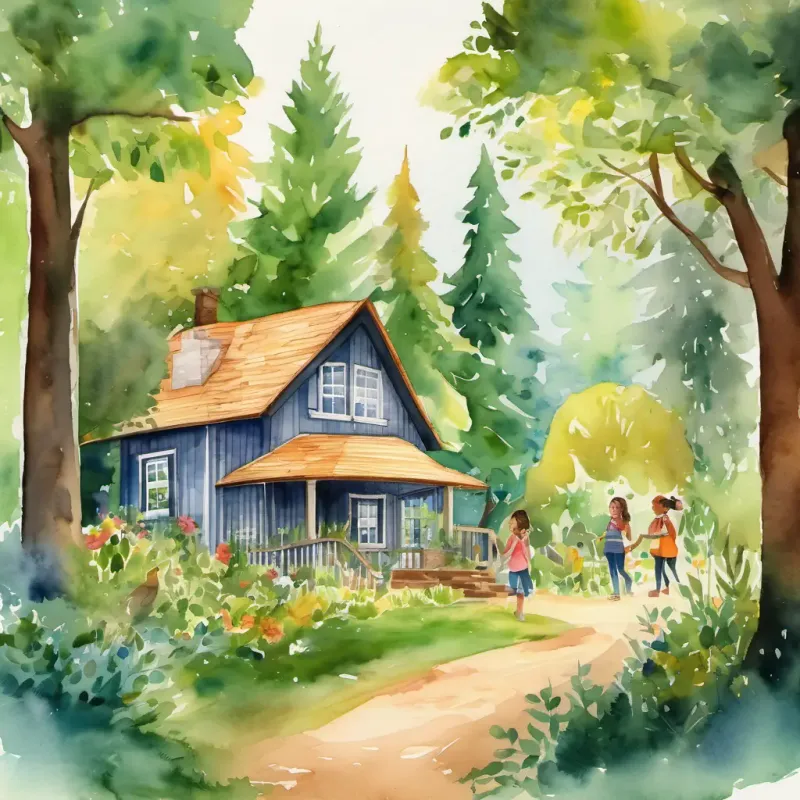 Emma and Nessa build a home in the woods and make friends.