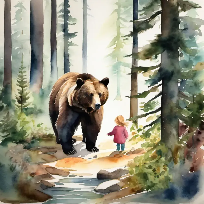 Emma, a bear, separated from family in the forest.