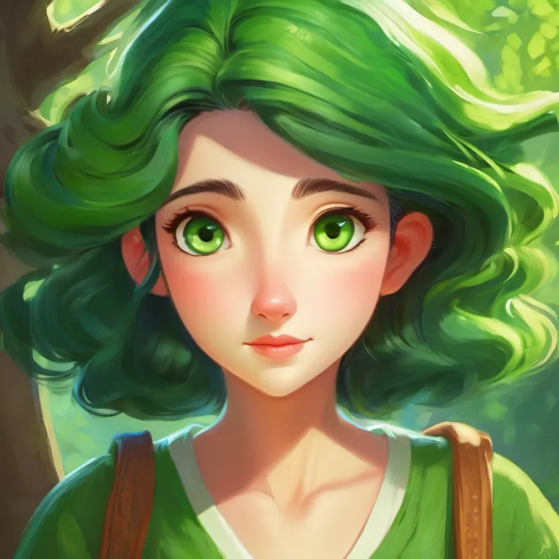 Description of Green skin, curious eyes's mother, her appearance and personality.