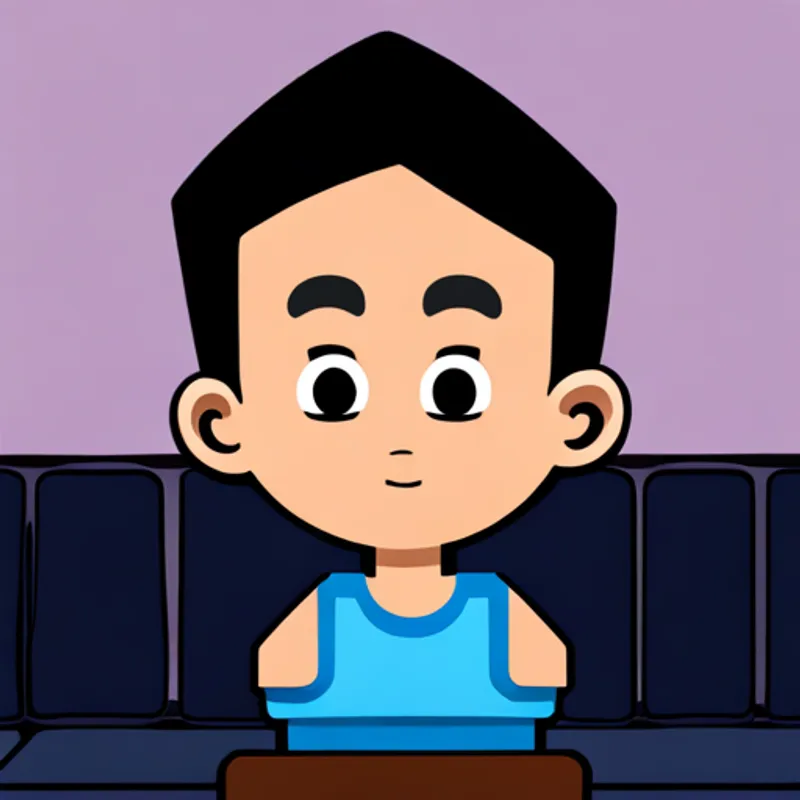 Asian baby boy with big round eyes hiding behind the couch and giggling