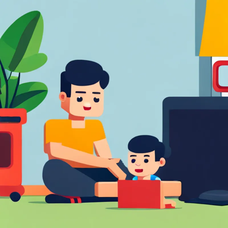 Asian baby boy with big round eyes feeling happy and loved playing with dad