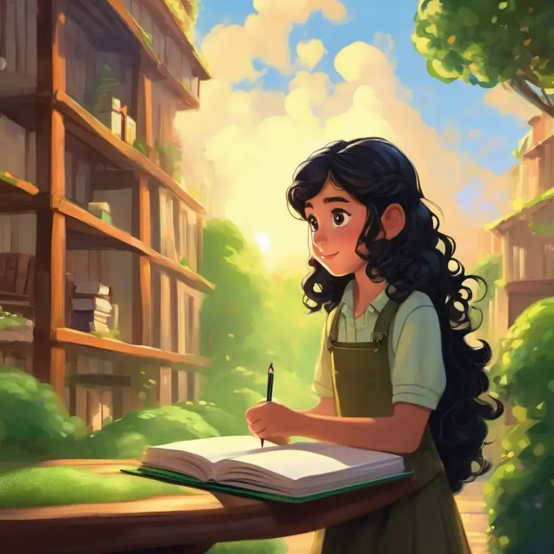 Kind girl with big brown eyes and long black hair's words impact Tall boy with short curly hair and mischievous green eyes; he returns her notebook.