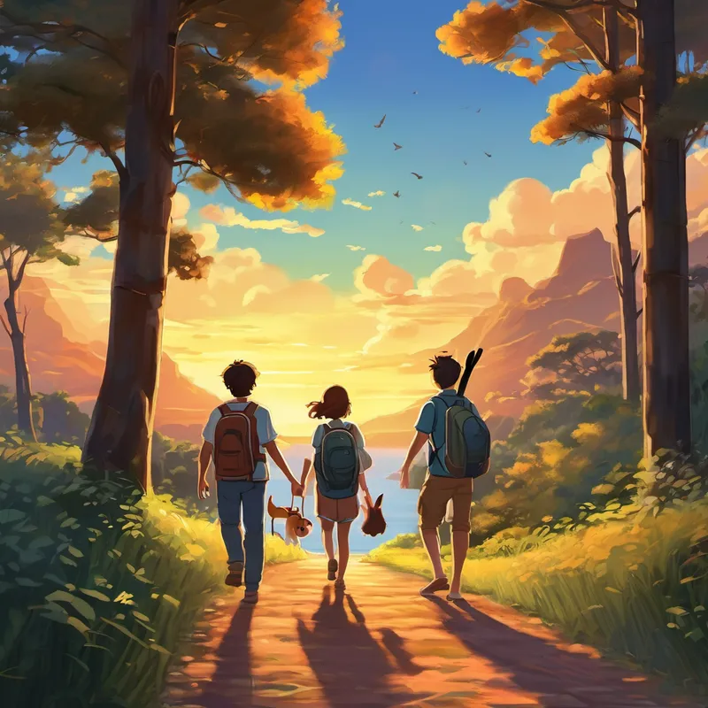 The day started coming to an end, and the sun began to set. The friends knew it was time to head back home, but their hearts were full of cherished memories. They hugged each other tightly, promising to go on more exciting adventures in the future. With one last wave goodbye, Bun, Cucumber, Rex, and El Toro Blanco walked away from Moore State Park, feeling grateful for the wonderful day they spent together. The adventures they shared had created a bond that would last forever, and they couldn't wait for the next chapter in their magical journey.
