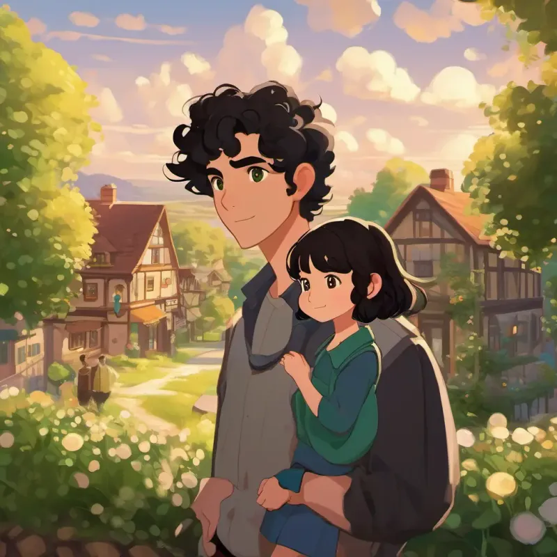 Characters: Curly black hair, brown eyes, bubbly personality, Straight brown hair, green eyes, thoughtful demeanor; Setting: Small town