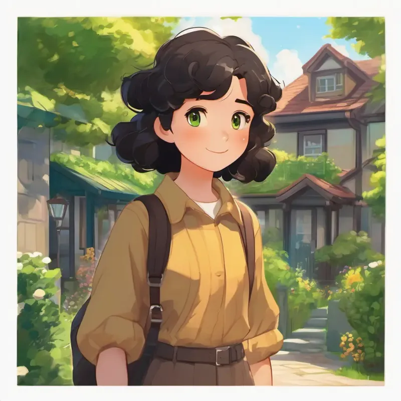 Characters: Curly black hair, brown eyes, bubbly personality, Straight brown hair, green eyes, thoughtful demeanor; Setting: Their neighborhood