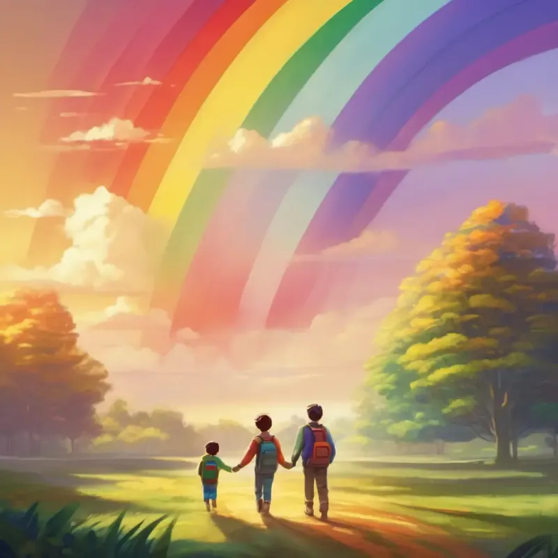 First three stripes of the rainbow symbolizing aspects of their bond.