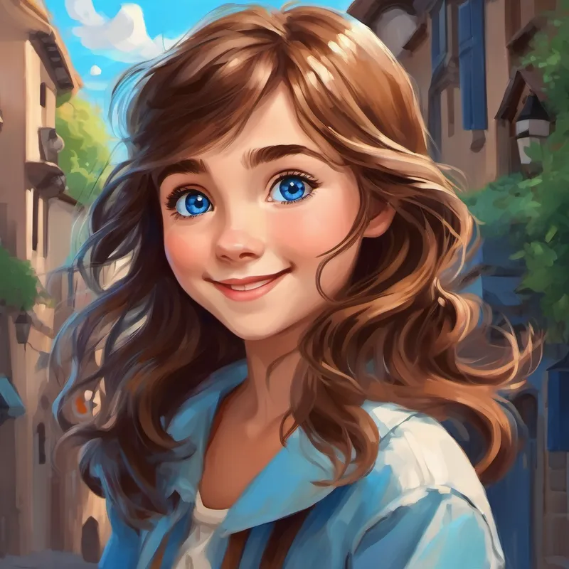 brown hair, blue eyes, happy girl is a happy girl with brown hair and blue eyes.