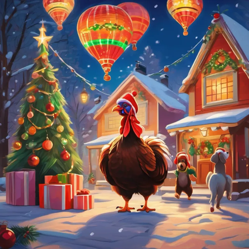 Building moments of Colorful turkey with a flair for dancing and a kind heart and the puppy's growing bond and companionship.