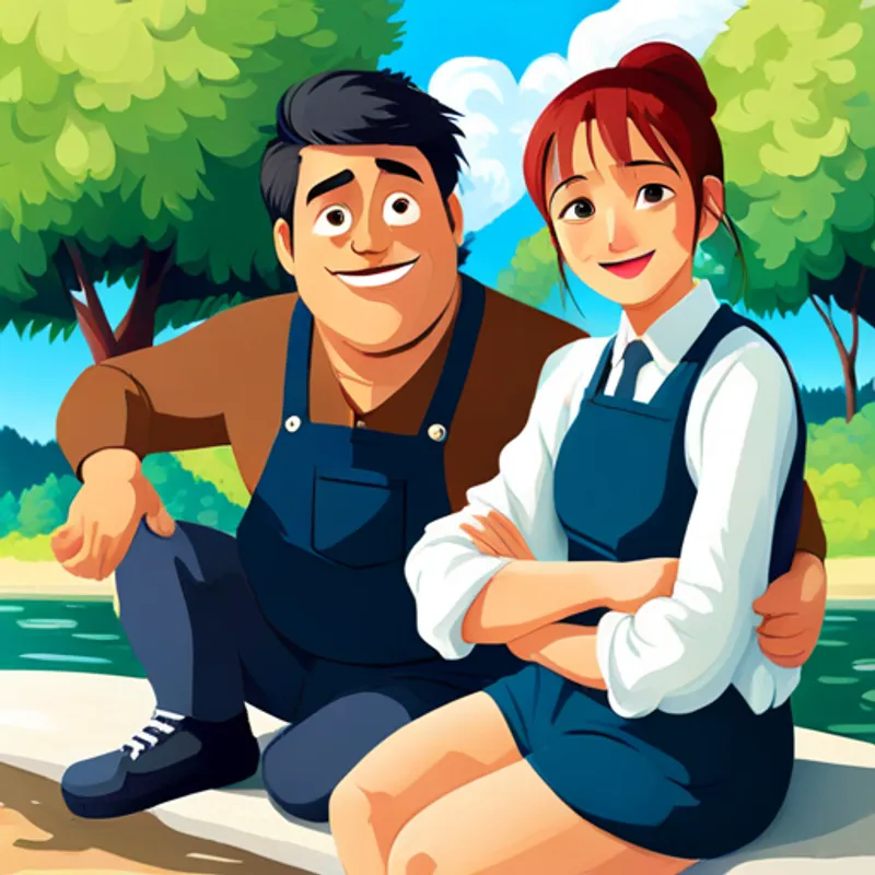 Bruno and Anna having a fun-filled day together