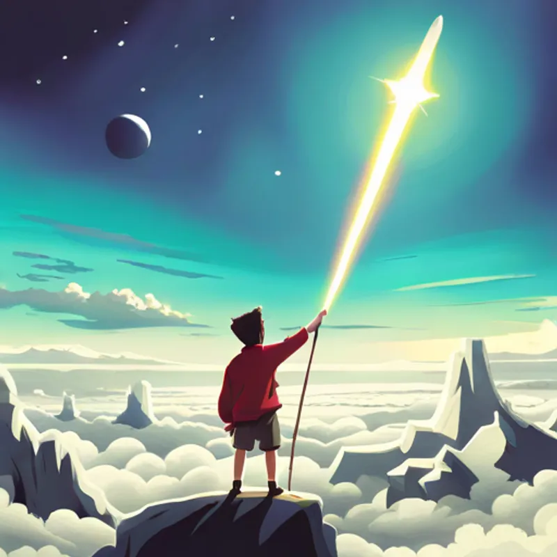 Bruno making a wish upon a shooting star