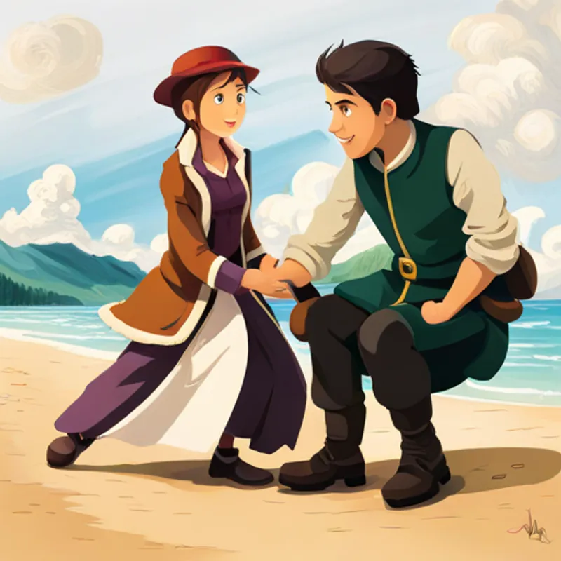 Bruno and Anna having thrilling adventures together