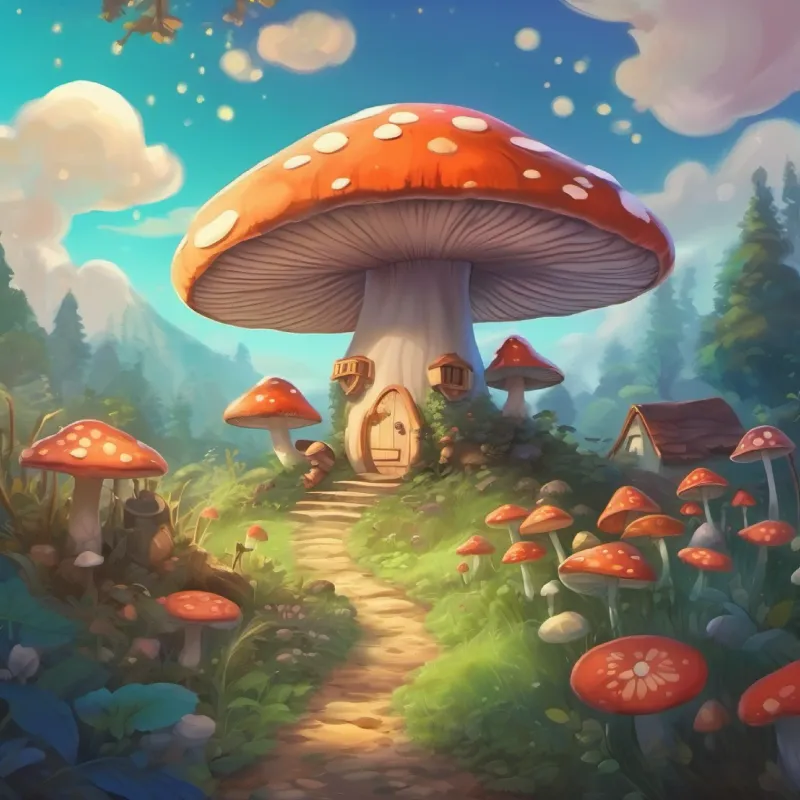 Arriving in a magical, mushroom-filled land.