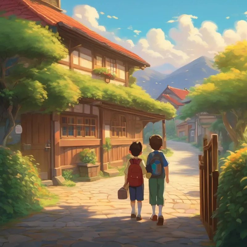 Saying goodbye and returning to their classroom.