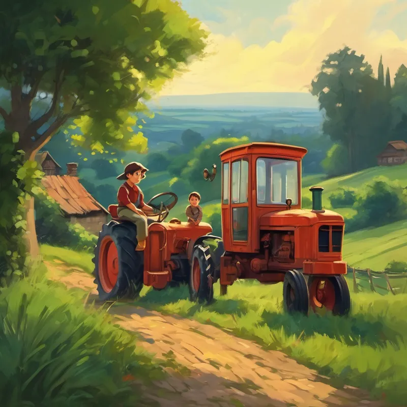 Once upon a time, in a rural area, there lived a little boy named Can and his mother, Fatma. Can loved tractors very much, and every day he would look out of the window to watch them pass by.