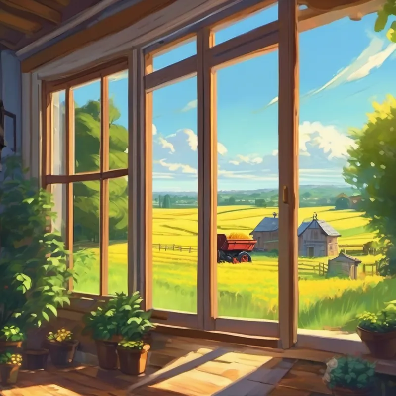 One sunny morning, Can woke up excitedly and rushed to the window, hoping to see the tractors. But to his surprise, there were no tractors in sight. Can wondered where they could be.