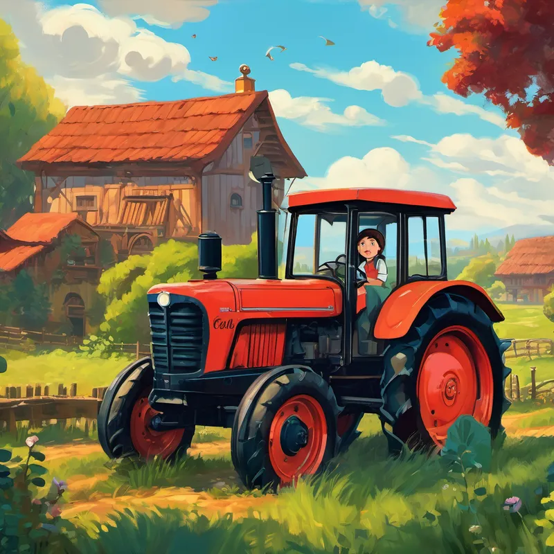 Can's eyes widened with amazement. 'Tractorland? Wow! Can we go there too?' he asked eagerly. Fatma shook her head gently and explained, 'No, Can. Tractorland is a special place reserved only for tractors. It's their secret world.'