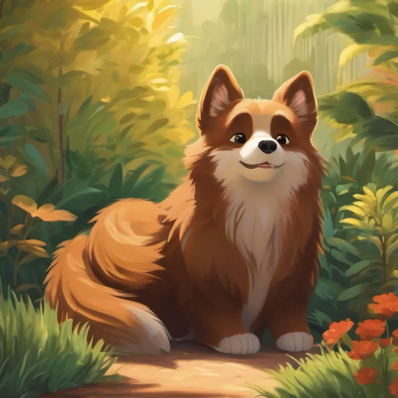 Finding Brown fur, small, crying friend, garden, joyful reunion