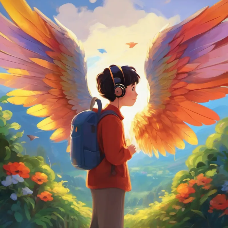 Listening, Colorful wings, small, comforting