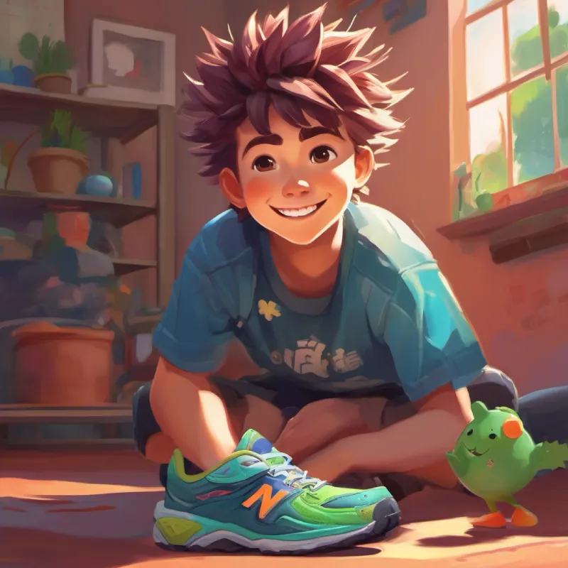 A spiky-haired, bright-smiled boy with love for games's new balance, moderation in gaming, happy resolution