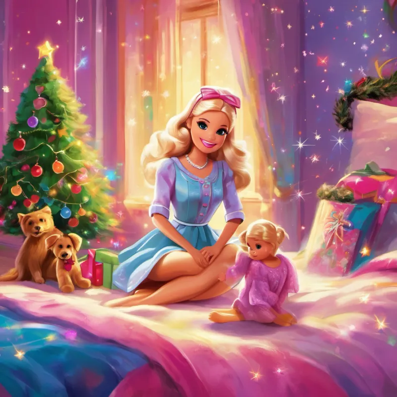 One day, as Barbie danced with her newfound friends under a sky filled with rainbow-colored stars, she felt a warm breeze and found herself back in her room. The stardust sparkled one last time, leaving Barbie with a heart full of joy and a newfound understanding of the enchantment that exists within the simplest acts of kindness.