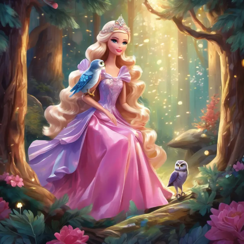As Barbie continued her journey, she encountered challenges that tested her courage and kindness. In the Forest of Whispers, she befriended wise old owls who shared secrets of the heart, and in the Crystal Caves, she helped shy crystal fairies find their voices.