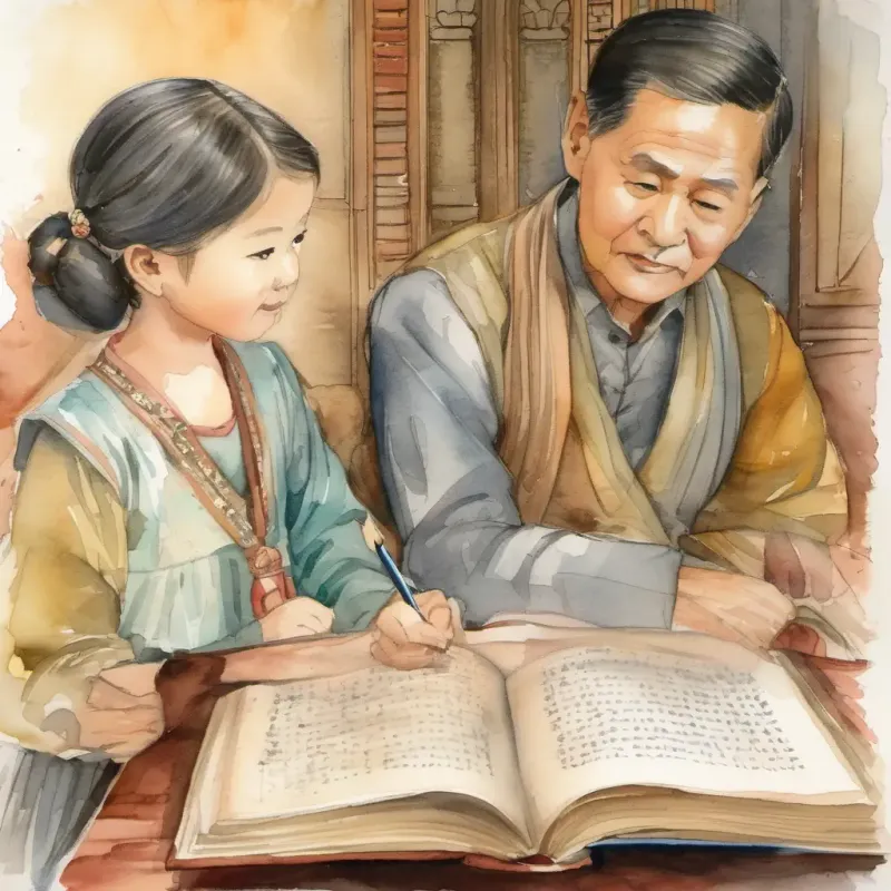 Introduction of family book, mention of ancestors, beginner vocabulary