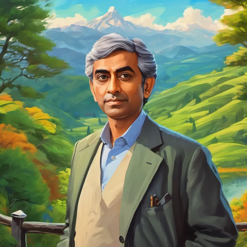 Dr Rahman portrait with a beautiful landscape