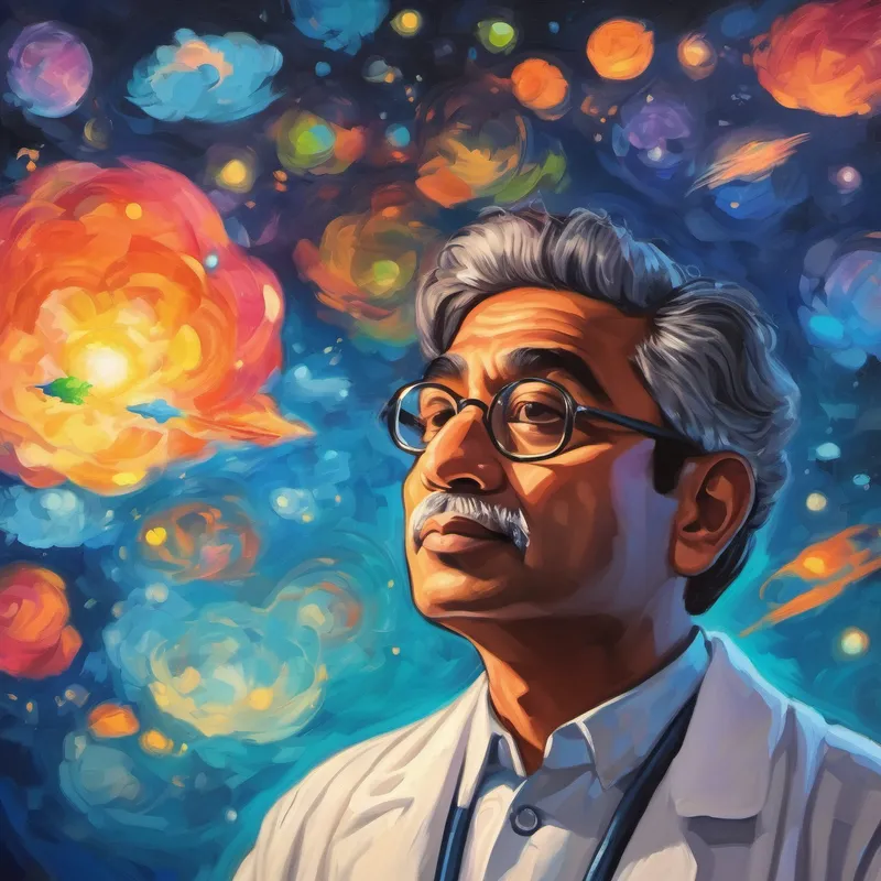 Dr Rahman with a thought bubble with dreams