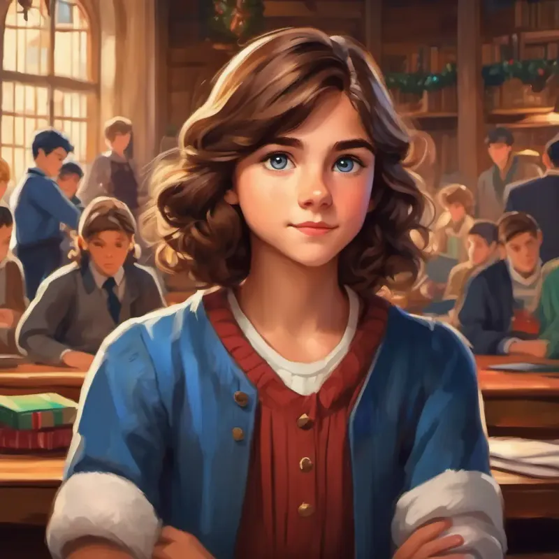Young, determined college student with brown hair and blue eyes at the casting with other actors, showing determination and talent