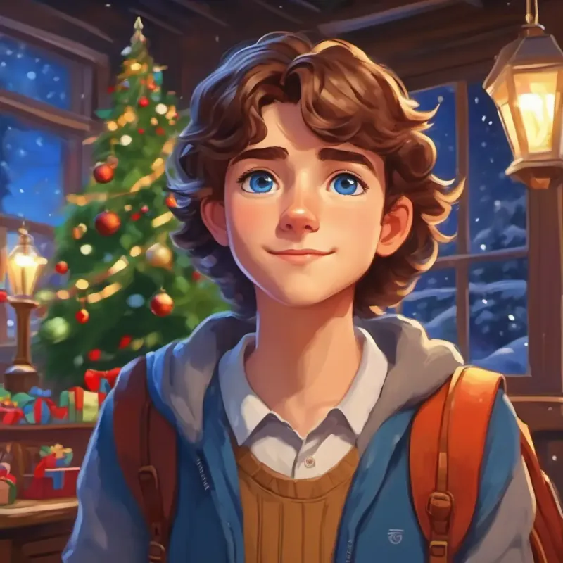 Young, determined college student with brown hair and blue eyes's gratitude and determination after the successful filming