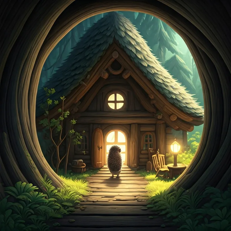 The hedgehog's house shaking from the hiccups