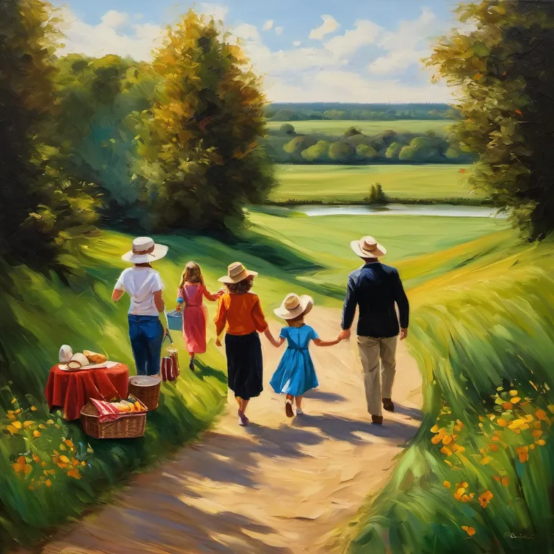 Family going on a picnic together