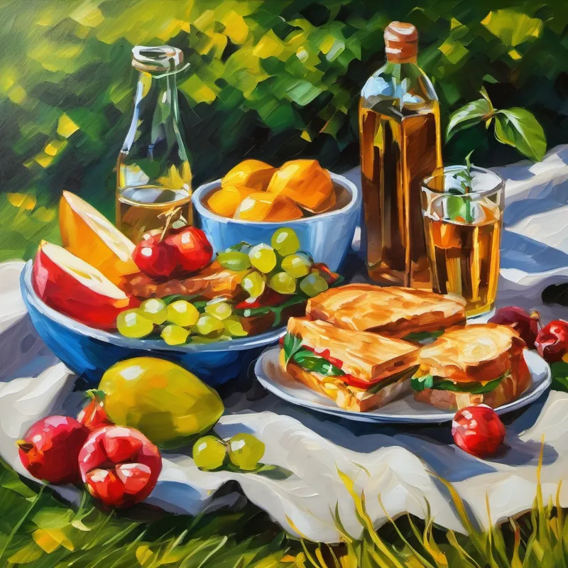 Tasty food and drinks for the picnic