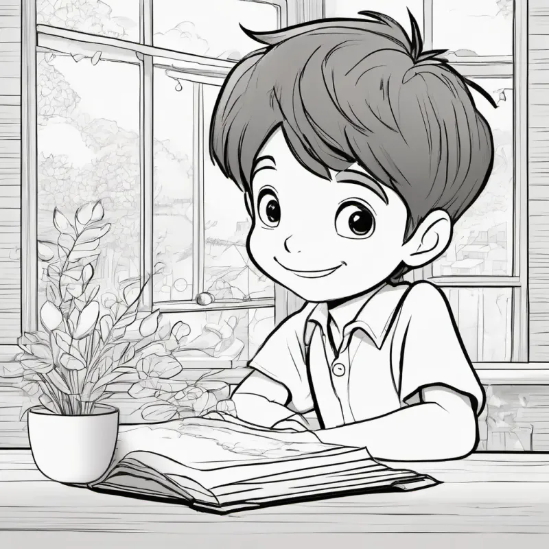 The story concludes with Inventive boy, short brown hair, bright brown eyes, always smiling's joy and his reflection on creating.