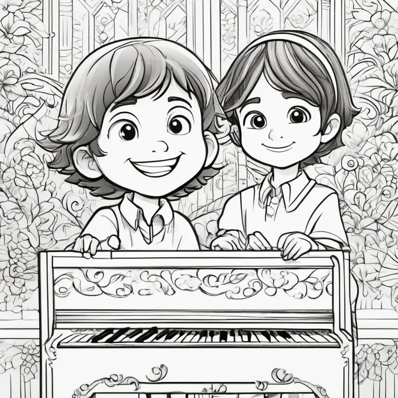 Inventive boy, short brown hair, bright brown eyes, always smiling decides to create a musical box for his sister Miguel's sister, loves dancing, long hair, green eyes, cheerful.