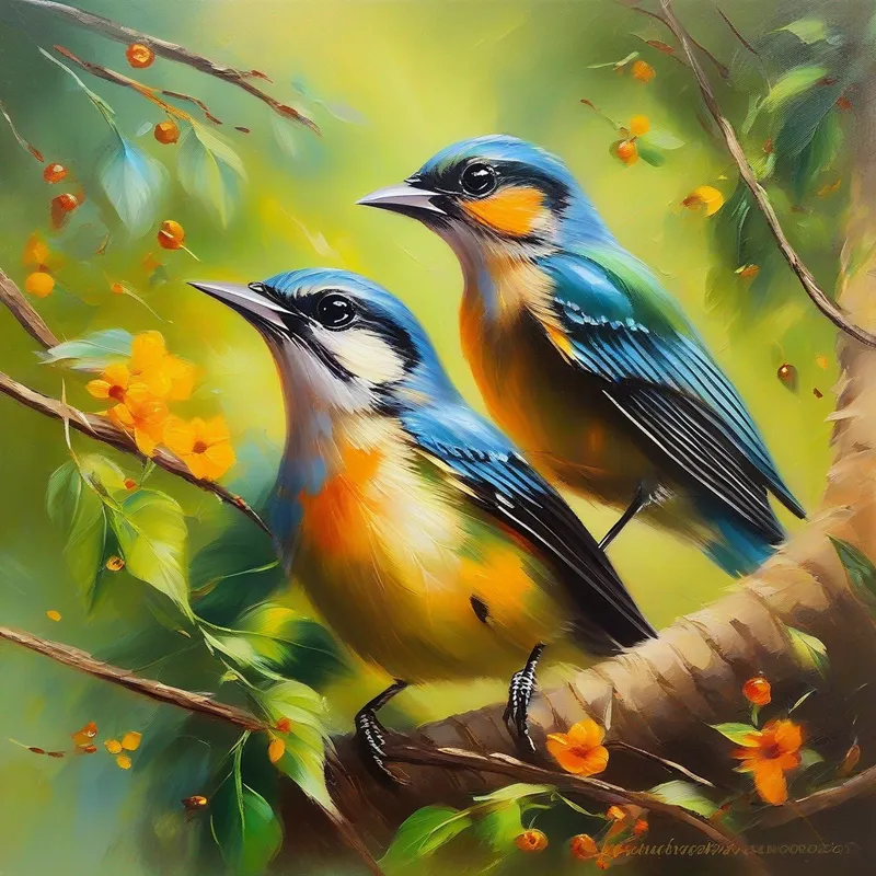 Chirping sounds to communicate with the baby bird, exciting moment.