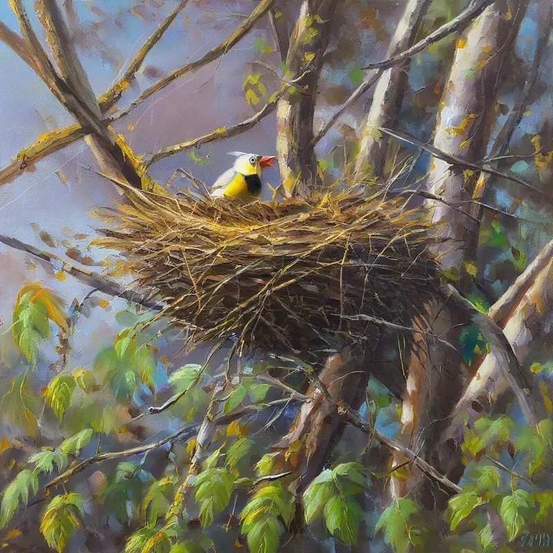 Found the nest but it's too high, friends thinking.