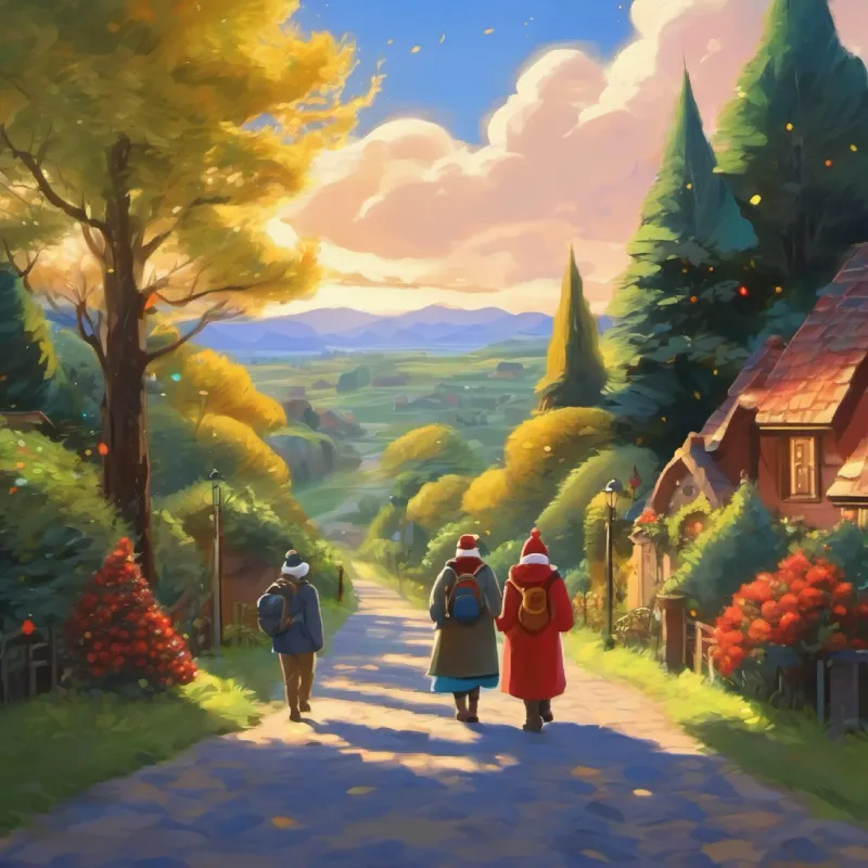 The journey back home, feeling content with their day.