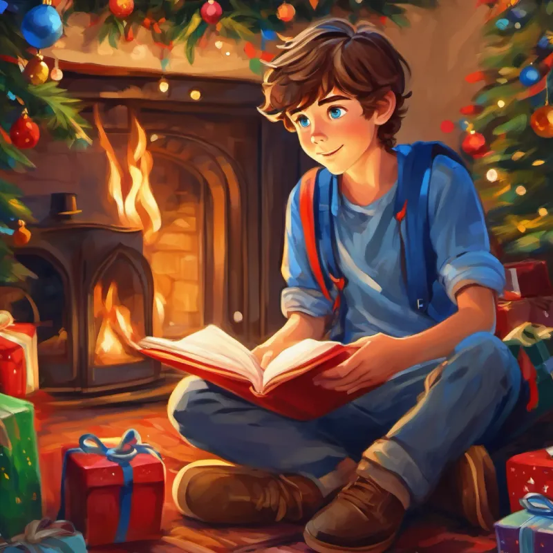 Curious, brown hair, blue eyes, adventure-loving boy shares his adventures, feeling loved and excited for tomorrow.