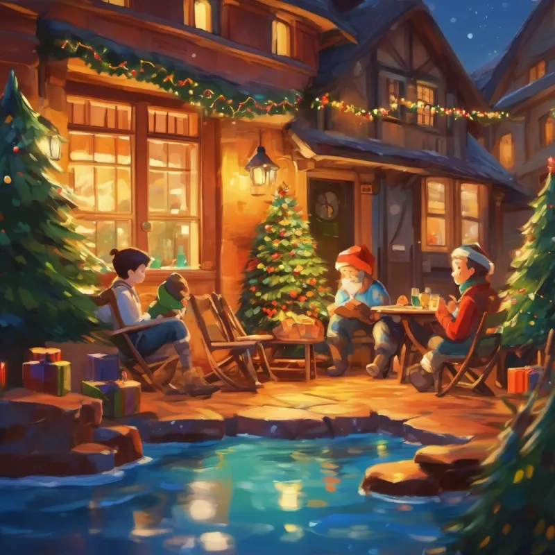 Resting and sharing water, highlighting their bond.