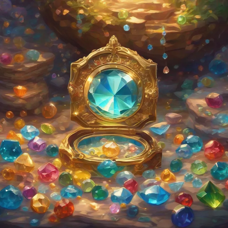 Hidden treasure made of sparkling gems