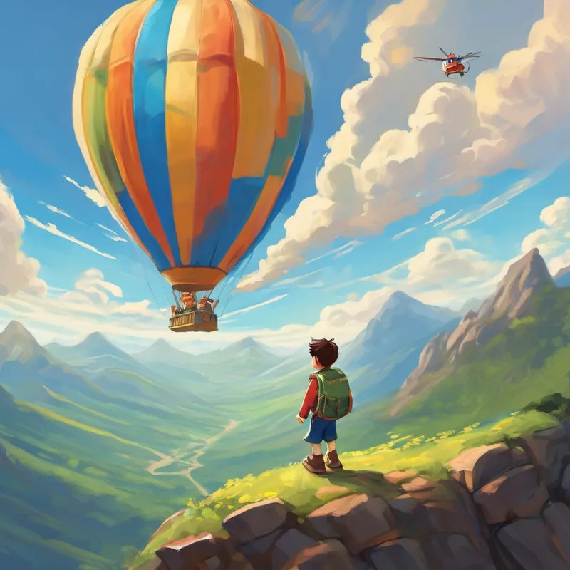 "Did Darryl ever get to fly, Papa?" Max asked, his voice filled with hope. "Well, my son," his father replied, "Darryl hatched a plan. He climbed to the top of the tallest mountain, spread his tiny arms wide, and jumped! Though he couldn't fly, he landed safely. But instead of feeling discouraged, he felt proud. He tried again and again, knowing that with each attempt, he was getting closer to his dream."