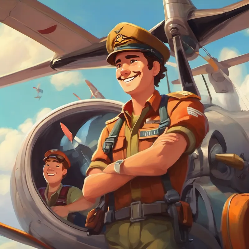 Big, friendly pilot with a love for flying. and his team smiling and working together
