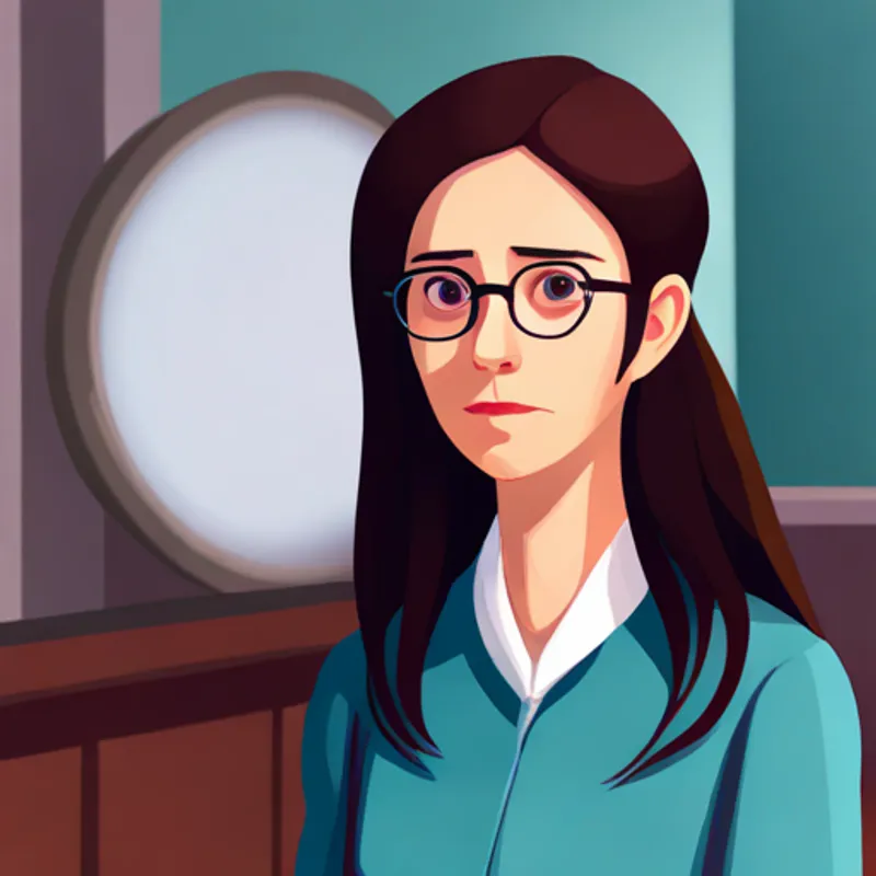 Mrs Henderson, a kind teacher with glasses