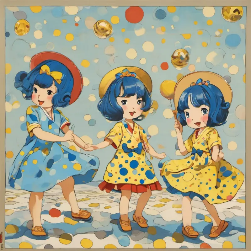 Silly girls, the Wackaloo Gumballs, singing and dancing around Cora and Max.