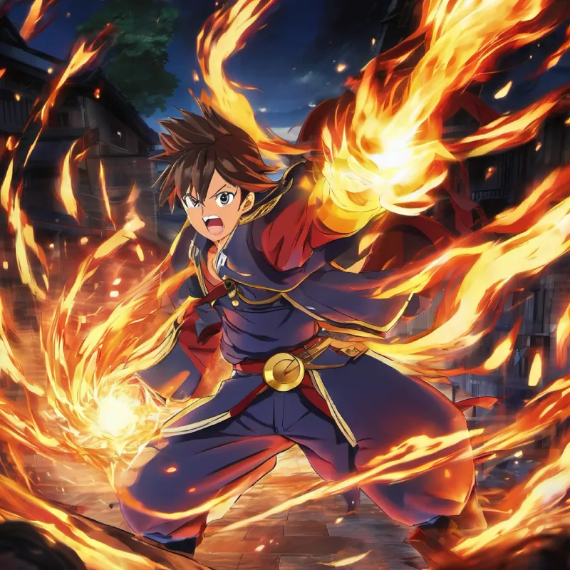 Taro's fire weakens, but the battle continues.