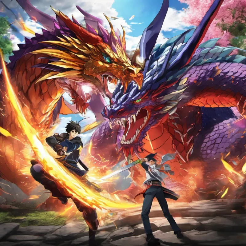 A fierce battle ensues between Taro and the rival dragon.