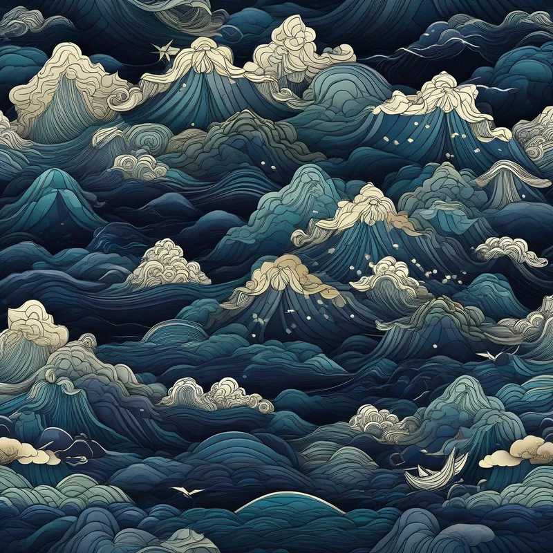 Evil sea creature spewing dark clouds, chaos