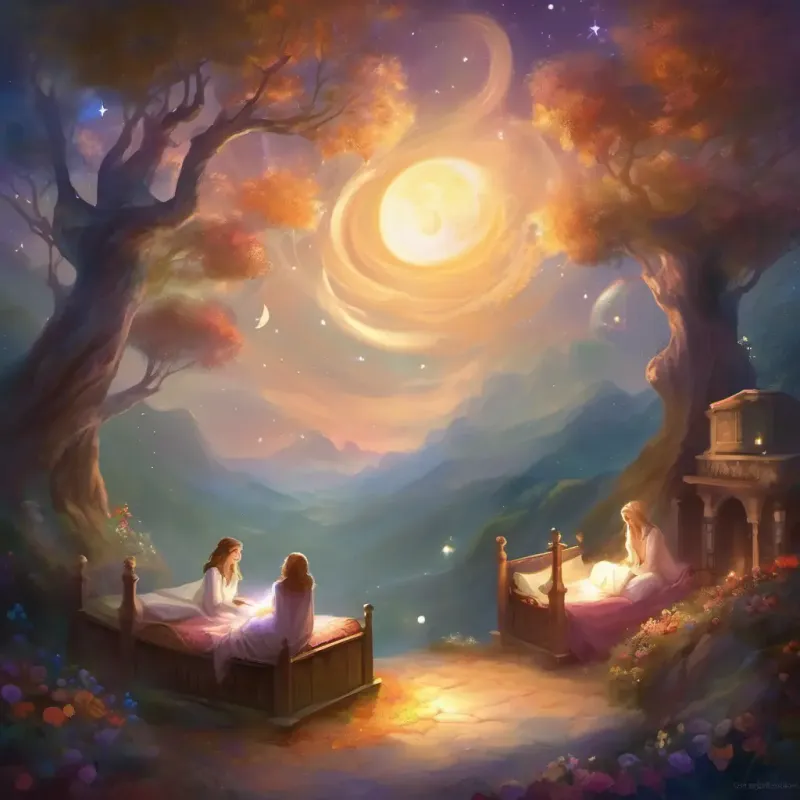 The sleepy people in the Sleepy Square, sharing bedtime stories and drifting off to dreamland.